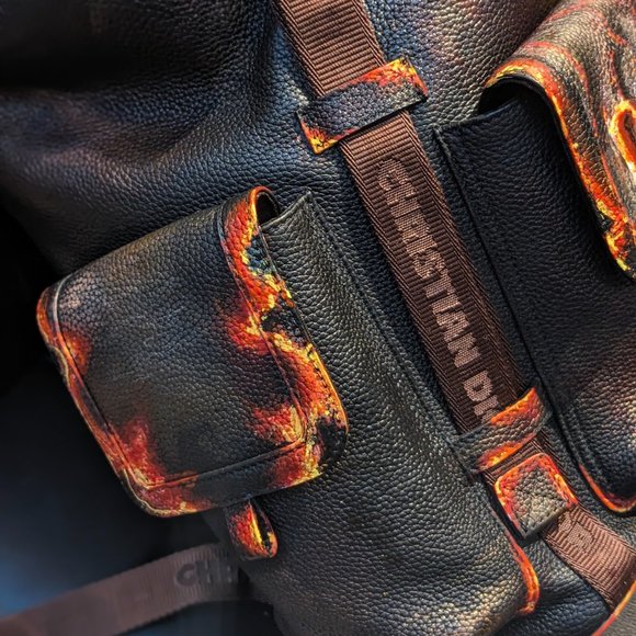 NWT AUTH HIT THE ROAD MENS BACKPACK CACTUS JACK X DIOR LEATHER LARGE DEADSTOCK - Picture 10 of 16